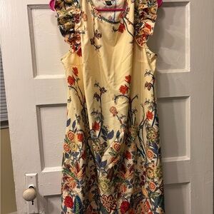 Floral Ruffle Sleeve Dress